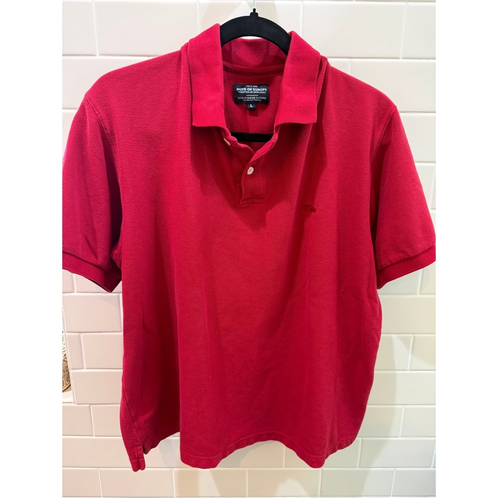 RETRO BOYS OF EUROPE Mens Red Polo Shirt‎ Size L Eclectic Grandpa Retro Golf